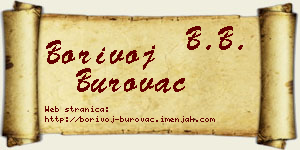 Borivoj Burovac vizit kartica